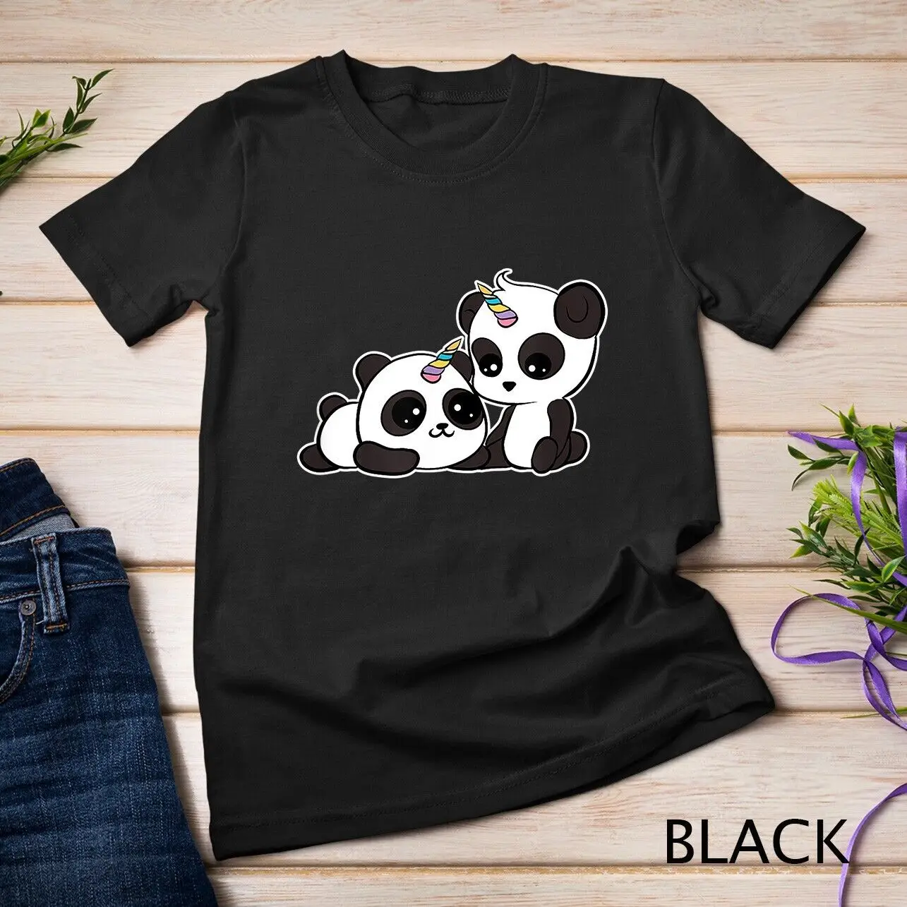 Kawaii Panda Unicorn T-Shirt Pandacorn Lover Tee Unisex T-shirt