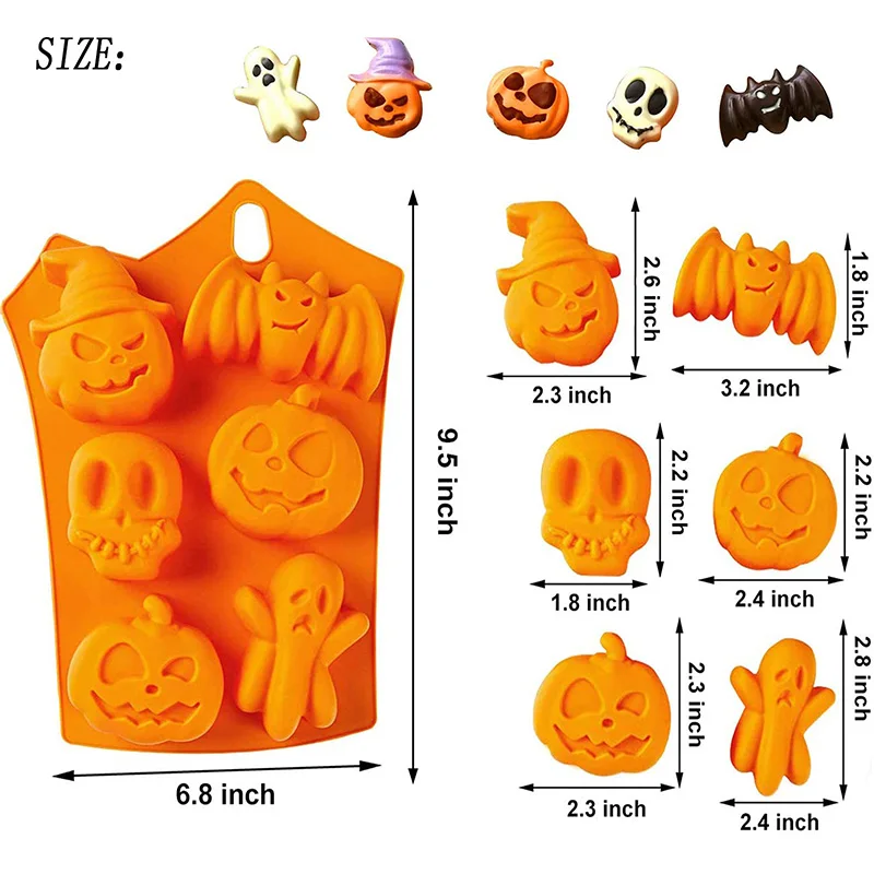 Silicone Halloween Pumpkin Candy Mold Pumpkin Cake Chocolate Gummy Molds Kitchen Handmade Cookie Baking Pudding Chocolate Tools