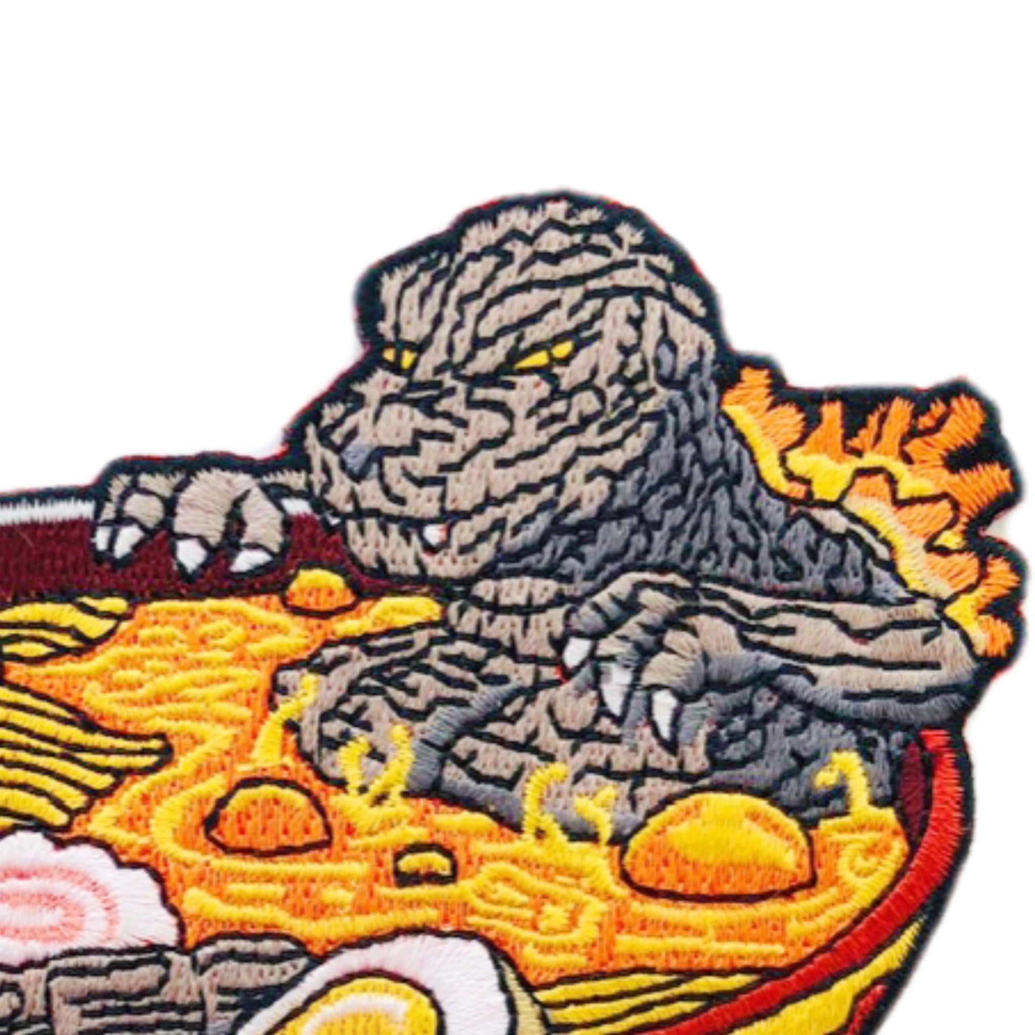 Crocodile Noodles Anime patch Cartoon Embroidered Patches Iron on for Clothing Badge Applique Animal Stickers DIY Customized