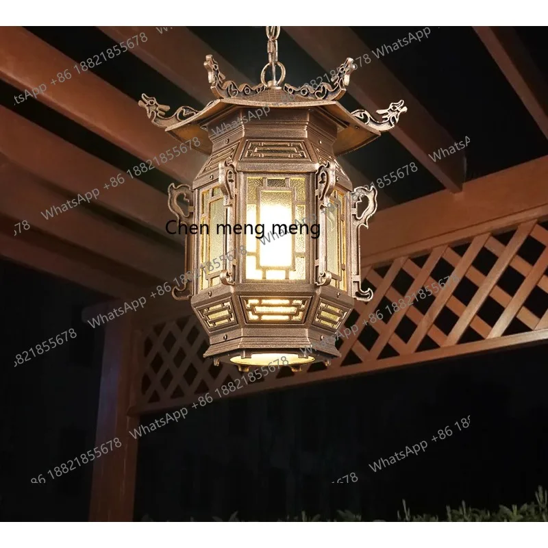Balcony gate, entrance villa, courtyard courtyard, red lantern, outdoor waterproof chandelier