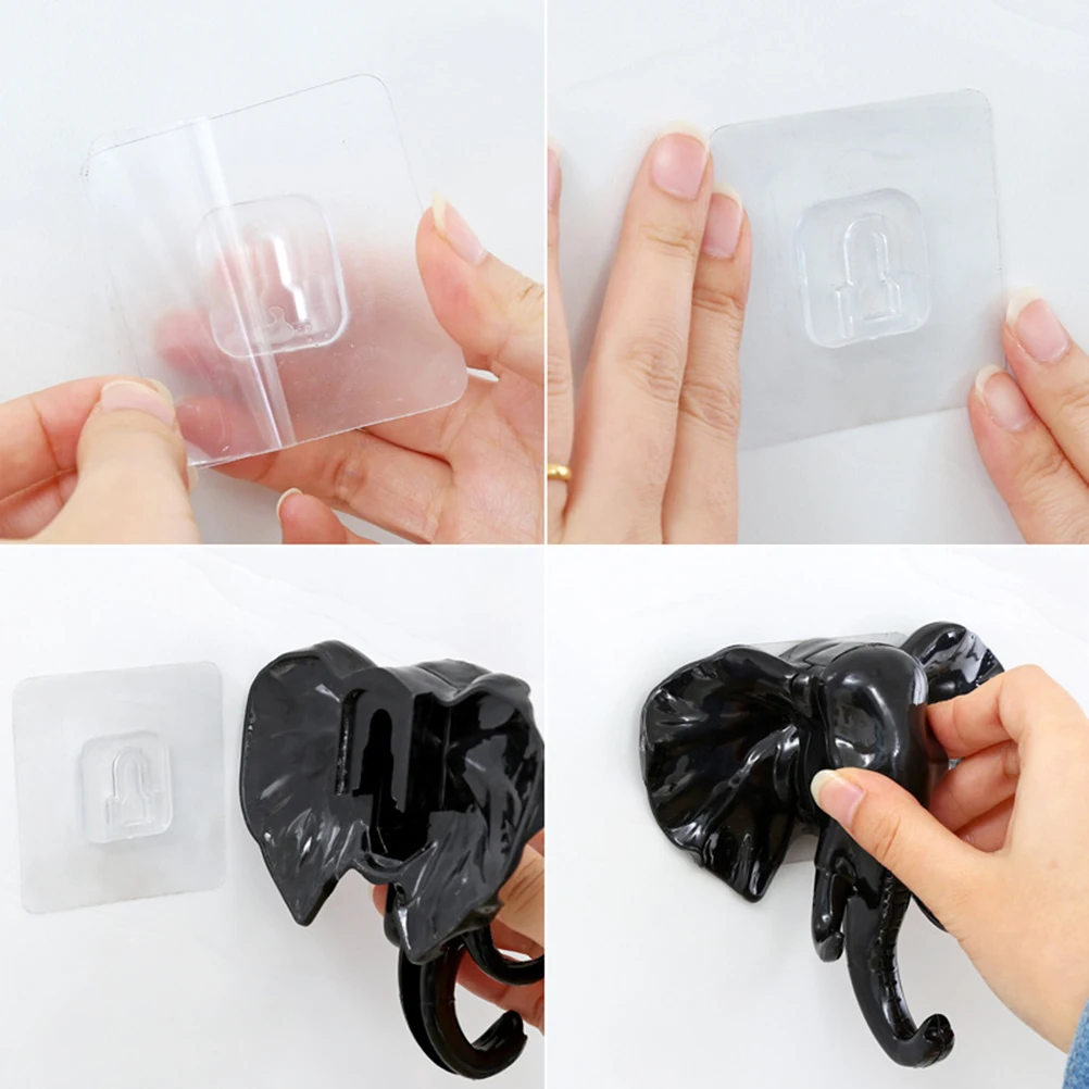 

3 Pcs Hook up Adhesive Hooks for Hanging Transparent Strong Stick Multifunction