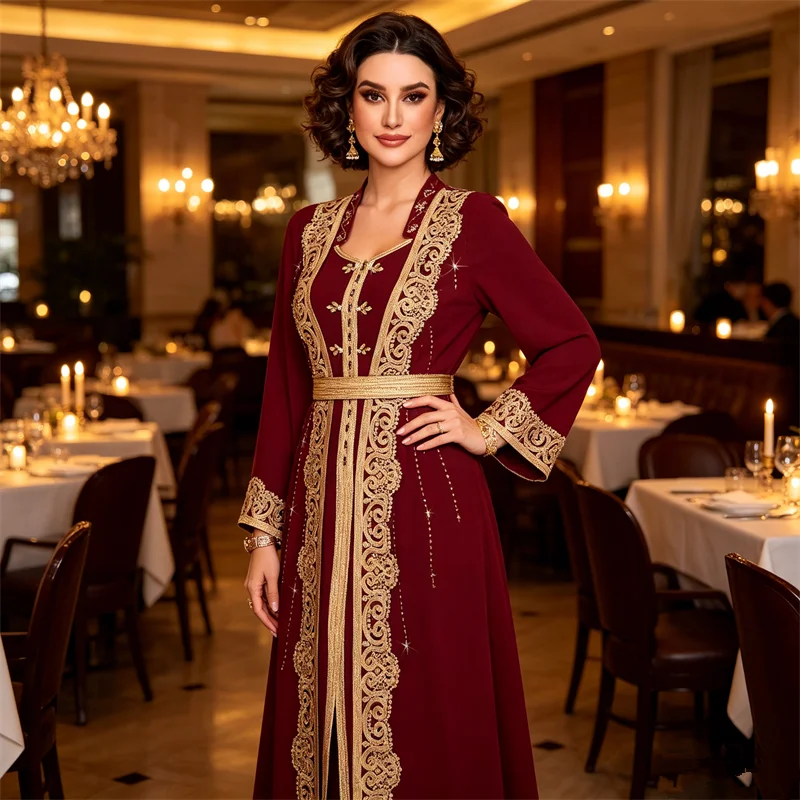 

Eid Djellaba Embroidery Abaya Dubai Kaftan Women Muslim Maxi Dress Islam Jalabiya Robe Gown Femme Musulmane Longue Vestido Largo