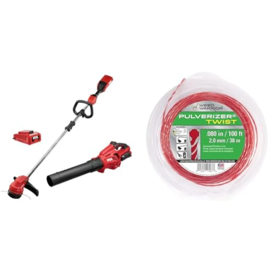 

40V 14 String Trimmer and Leaf Blower Combo Kit with 2.5Ah Battery and Charger Brushless Motor Weed Warrior Pulverizer Twist Un