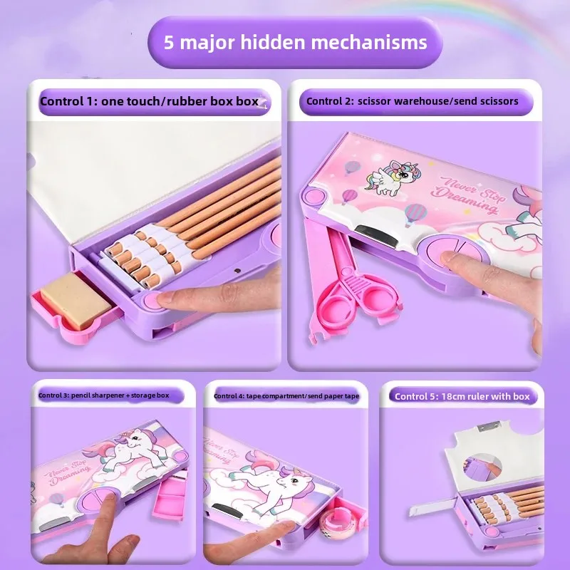 Multifunctional Originality Pencil Case for Boys & Girls High Value Computer Stationery Box Simple Storage Large Capacity image 3