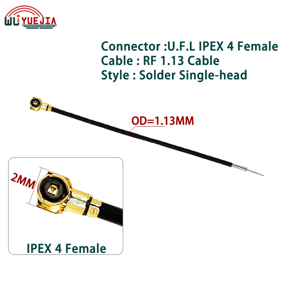 1Pcs uFL/u.FL/IPX/IPEX-1 IPEX 4(MHF4) Female Jack Solder Single-Head WIFI Antenna RF Cable RG1.13/0.81mm Extension Fast Shipping