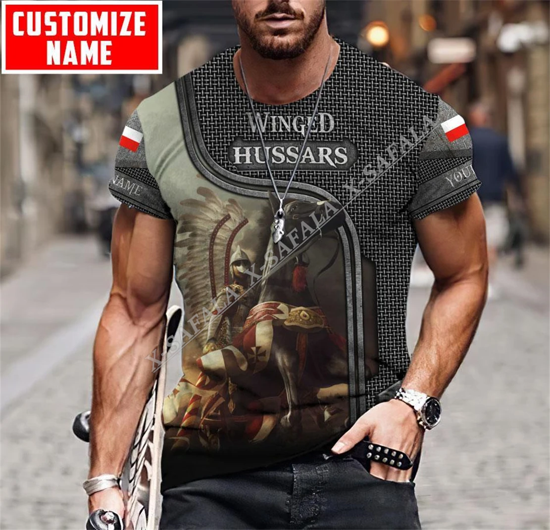 Poland Polish Winged Hussars 3D Printed High Quality Milk Fiber T-shirt Men Casual Top Breathable Quick Dry Summer