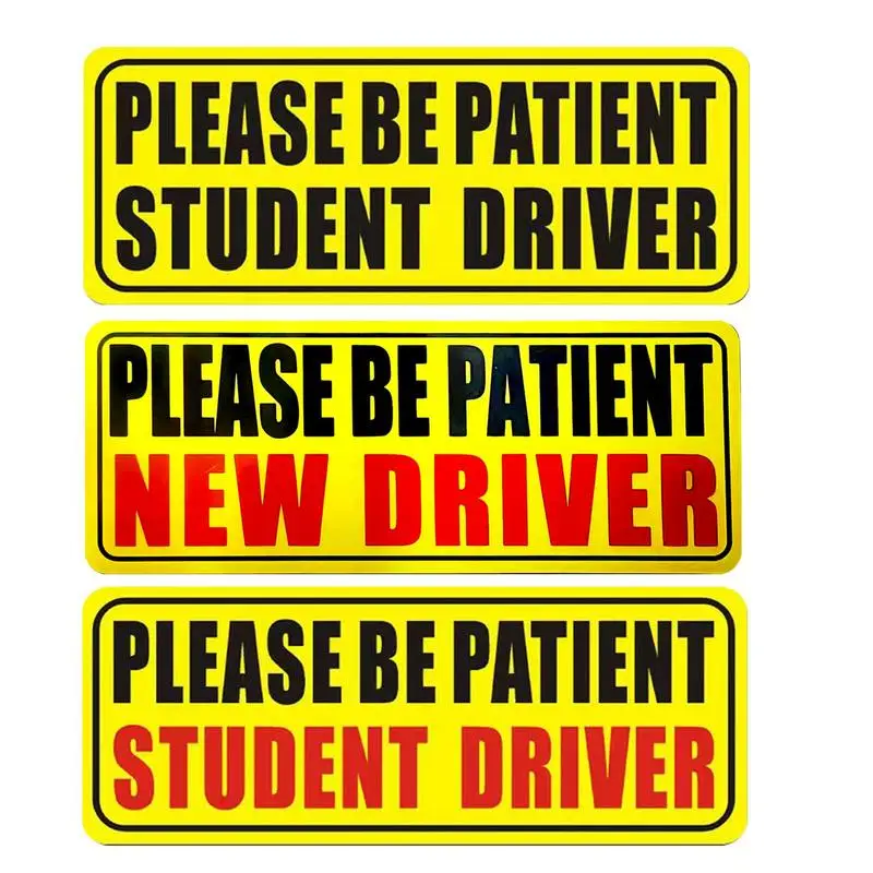 Student Driver Magnet Stickers for Car Please Be Patient Student Driver Decal 9x4Inches Removable New Drivers Reflective Sticker