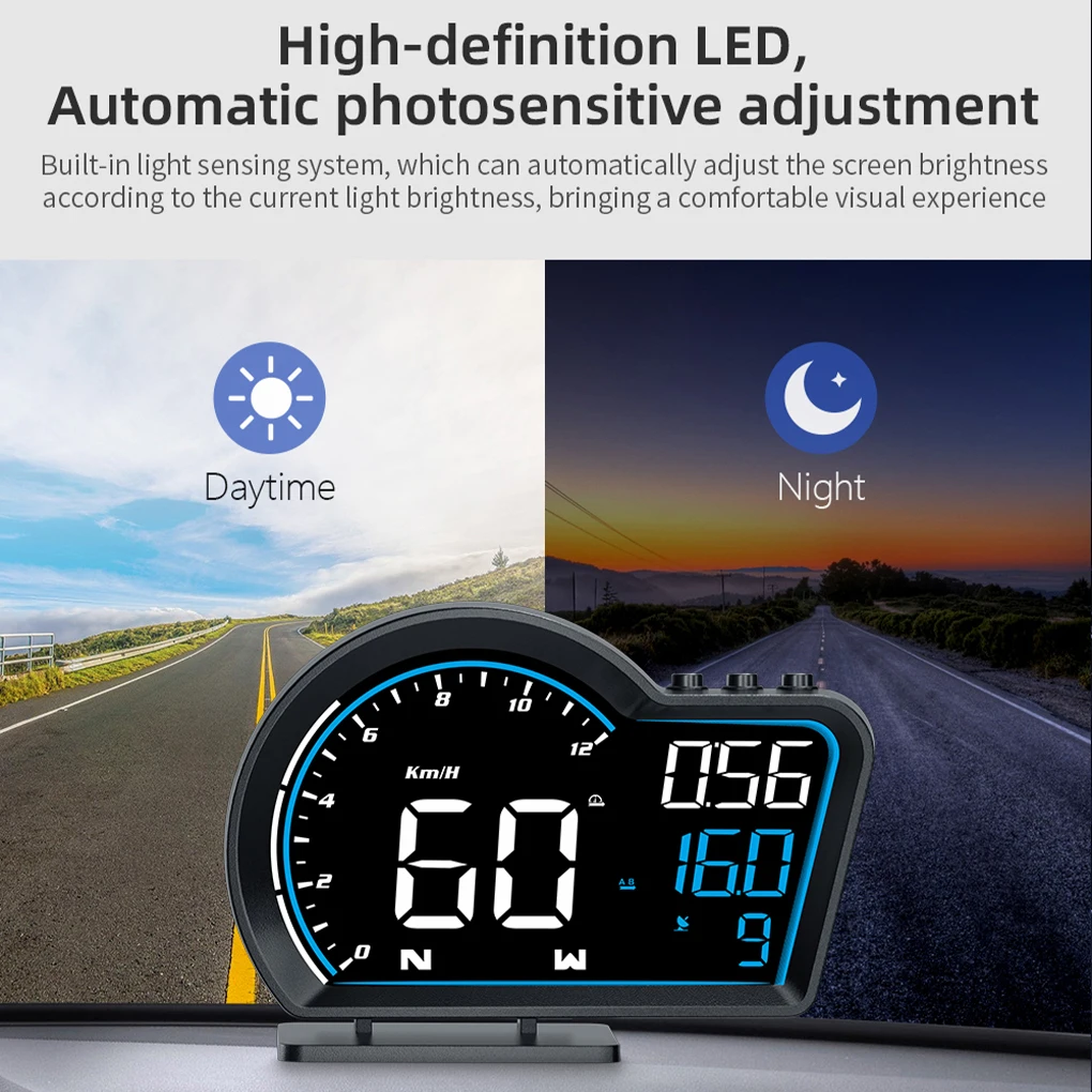 Car HUD Display Speedometer - Non-destructive Installation Automatic Sensitivity Adjustment Digital Alarm