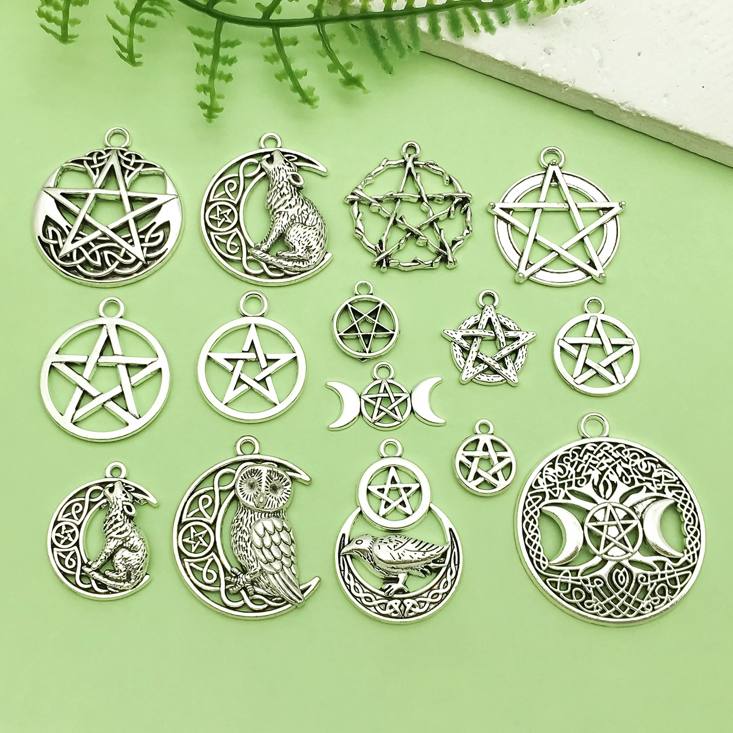 10/15pcs Hollow Pentagram Star, Bird Animal Charms Alloy Pendants for DIY Bracelet Necklace Earrings Jewelry Making Accessories