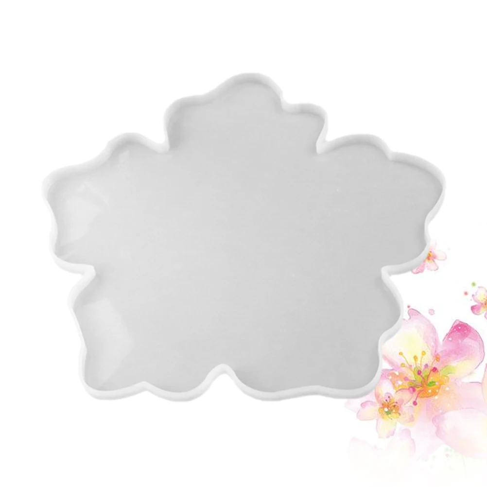 

Mirror Flower Mold DIY Coasters Making Molds Silicone Epoxy Jewelry Pendant Cup Bottom Seat Home Base White