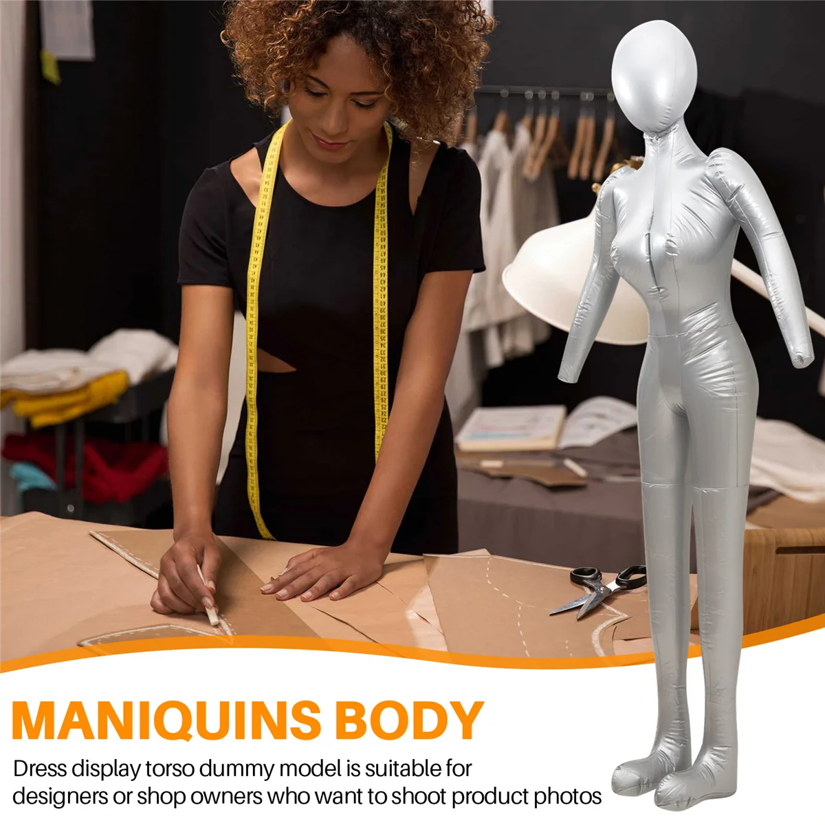 Mannequin féminin gonflable complet avec bras, accessoires de vitrine pour dames