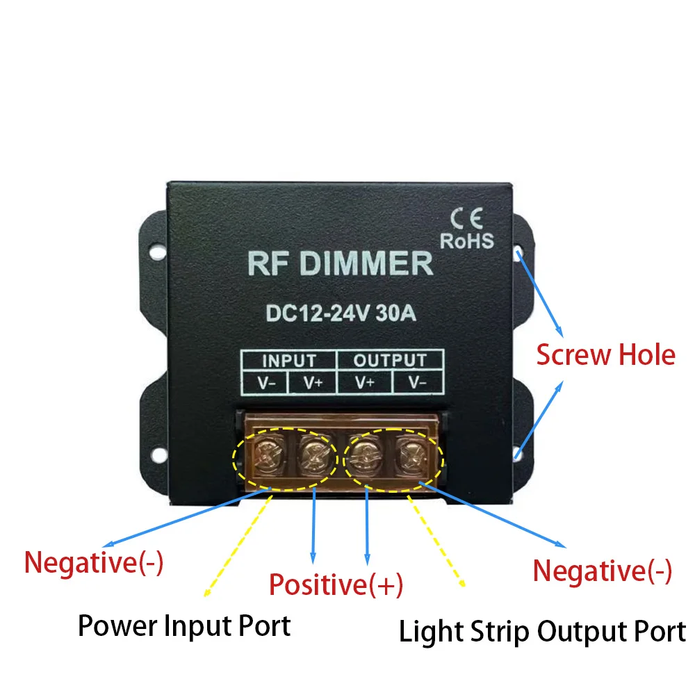 DC12-24V LED Dimmer RF Touch Wireless Remote Dimmer, Suitable for 5050 LED Strip Dimming