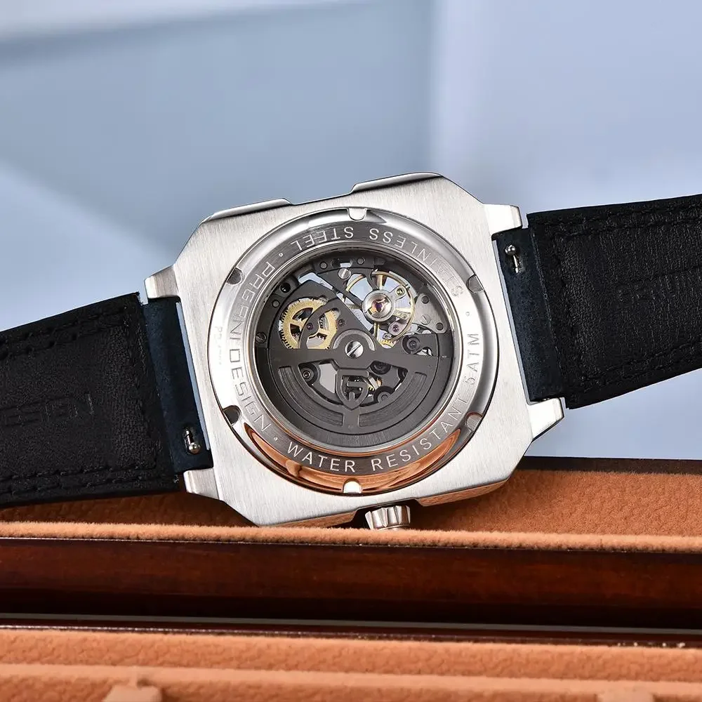 PAGANI DESIGN jam tangan otomatis mekanis pria, arloji Tourbillon tahan air 50m Dial bercahaya persegi 38mm 2024 terlaris PD1791