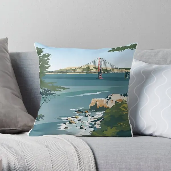 San Francisco Lands End  Printing Throw Pillow Cover Home Bed Soft Cushion Throw Bedroom Fashion Pillows not include One Side