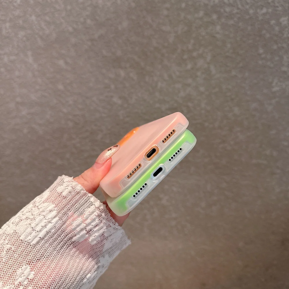 2 في 1 لون الحلوى تغيير جراب هاتف على الفور آيفون الهواء 16 15 14 13 17 برو ماكس متجمد للصدمات إطار كامل غطاء وقائي #6