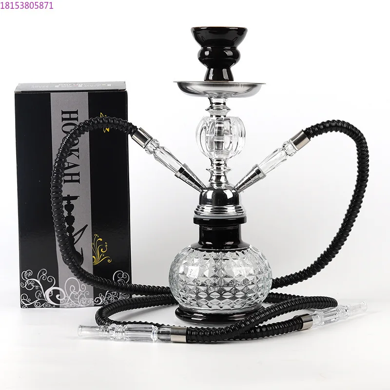 

Полный комплект для бара KTV: классический черный кальян с двойной трубкой в стиле шиша