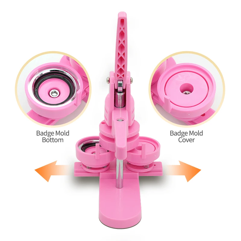 Square Badge Maker + Heart Button Machine + Round Moulds - 3 in 1 Heavy Duty ABS Badge Making