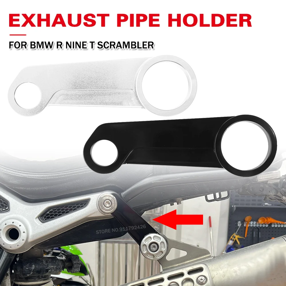 Für BMW R nine T R9T Scrambler Motorrad Hochwertiger Auspuffhalter CNC Aluminium Verbindungs-Fixierhalterung Zubehör