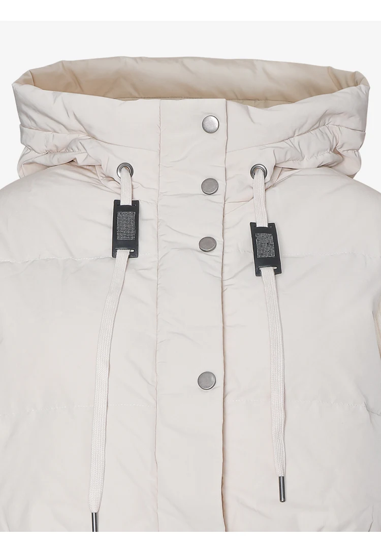 BC800 High Quality Luxury Wool Patchwork White Goose Down Jacket Winter Women's Clothing