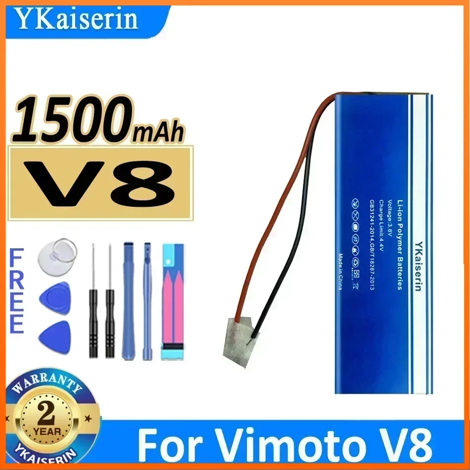 

Аккумулятор ykaisсеребрин V 8 на 1500 мА · ч для мобильного телефона Vimoto V8, цифровые батареи высокой емкости для переноски, гарантия 2 года