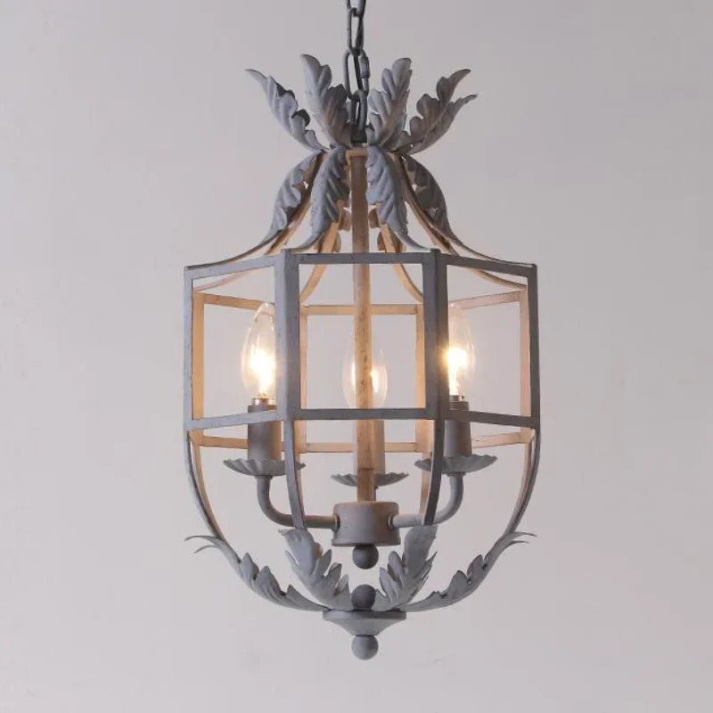 Loft American Rural Vintage Iron Pendant Lamp Nordic living room pendant lamp bedroom study