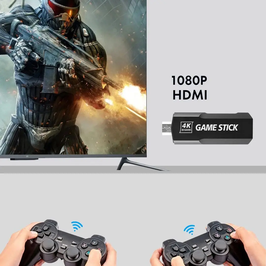 GD10 Video Game Stick 4K Console 2.4G Double Wireless Controller 30000 Games 128GB Retro Games for TV Christmas Gift for Boy