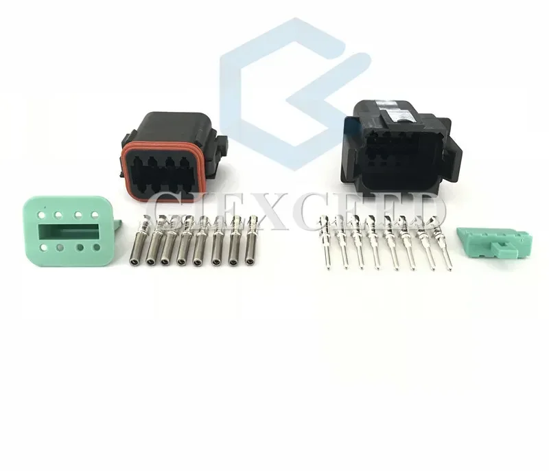 

8 Pin DT04-8P DT06-8S Black Colour DT Series Automotive Waterproof Deutsch Connector AC Assembly Female Male Plug With Terminals