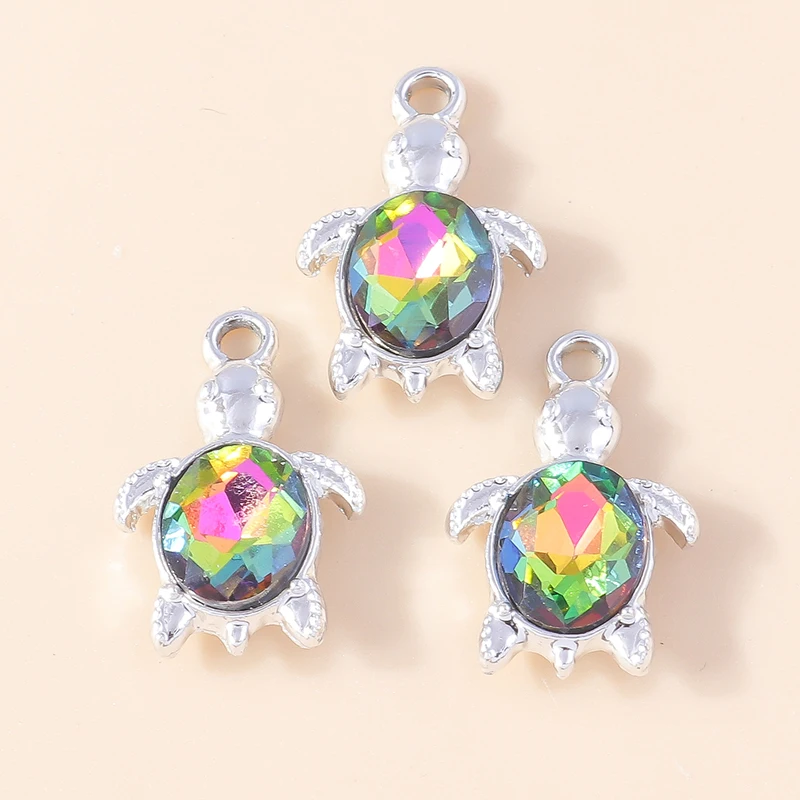 10Pcs Schöne Tier Charms Sommer Strand Kristall Schildkröte Schildkröte Charme für Ohrringe Armband Halskette Anhänger DIY Schmuck – Detail 3
