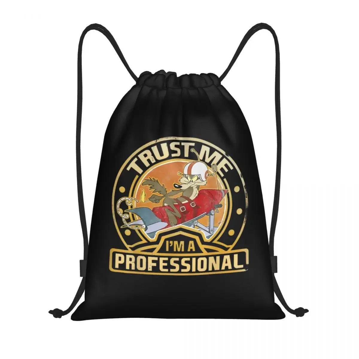 Trust Me Im A Professional  Drawstring Backpack Gym Sports Sackpack String Bag for Travel