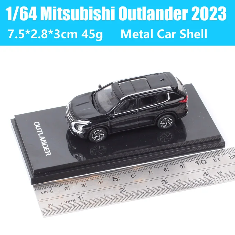 1/64 Scale Mitsubishi Outlander 2023 Crossover SUV Car Diecast & Vehicles Metal Model Toys Black Souvenir Childrens Collectibles