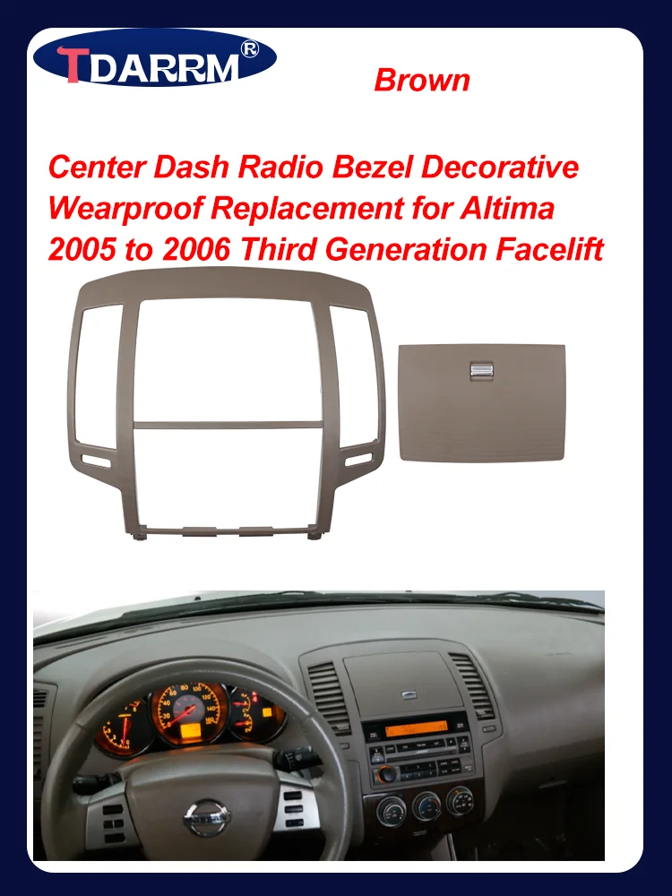 For Nissan Altima 2005 to 2006 Third Generation Facelift Center Dash Radio Bezel Decorative Wearproof Replacement view 2