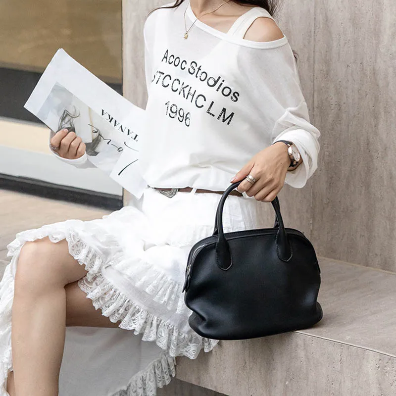 

Универсальная сумка через плечо из воловьей кожи, модная сумка в стиле ретро, новинка 2025 года, женская сумка на плечо из натуральной кожи