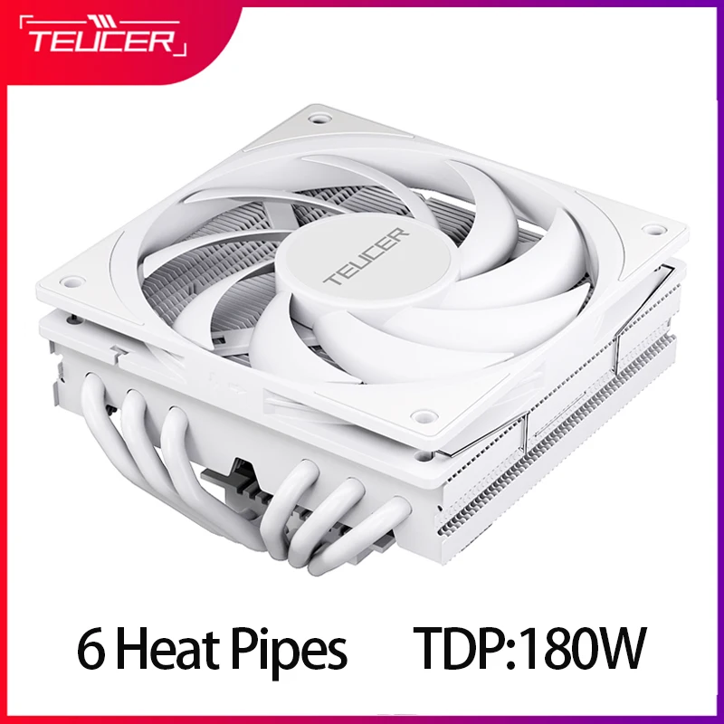 TEUCER UT75 6 Heat Pipes Computer CPU Cooler PC Heatsink For LGA1200/1700/1356/1366/2011/2066 AM4 AM5 CPU Radiator