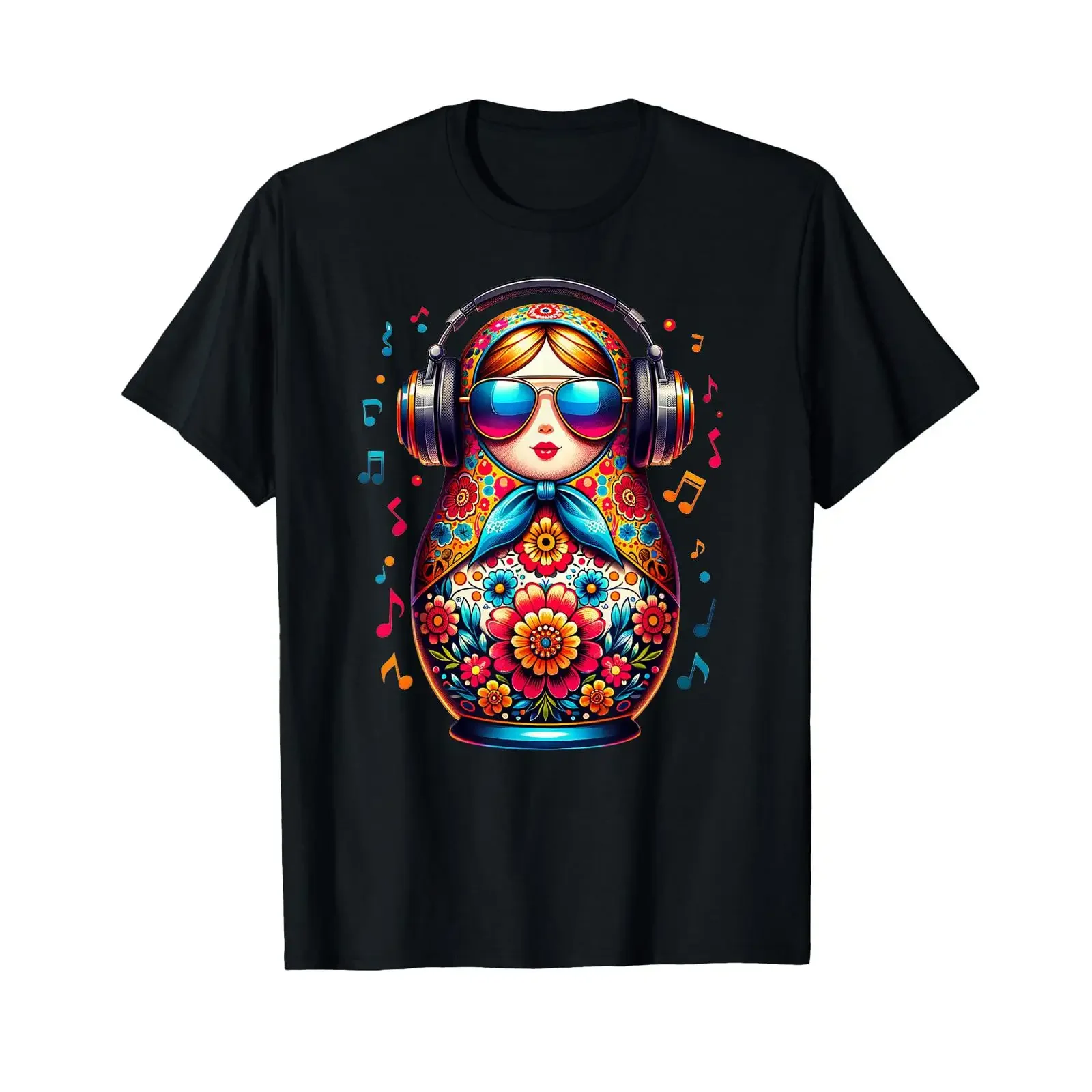 Russian Matryoshka Music Russia T Shirt vintage Washed Slightly Soft Stretched Top For Everyday Wear Comfortable Breathable