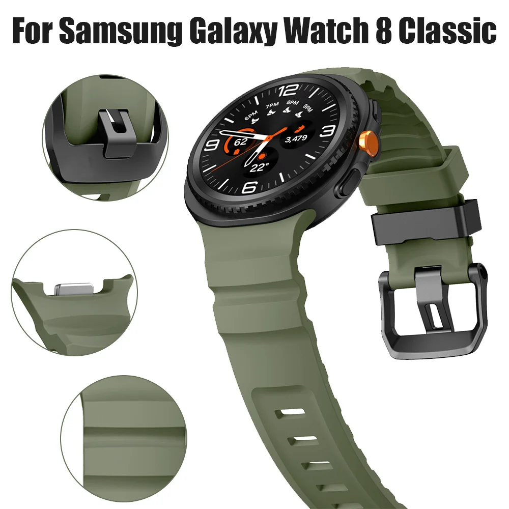 Sport-Silikonarmband für Samsung-Uhren für Samsung Galaxy Watch 8 Classic 46 mm/Galaxy Watch 8 Classic 44 mm 40 mm Armband