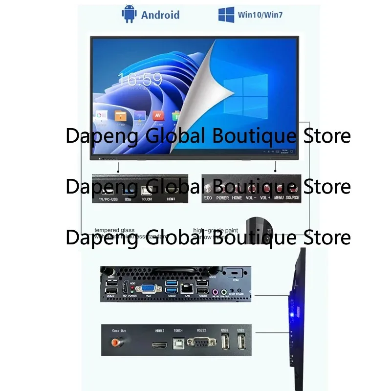 100 Inch Finger Multi Touch Screen Sm-art Lcd Display Classroom Electronic Digital Interactive Whiteboard