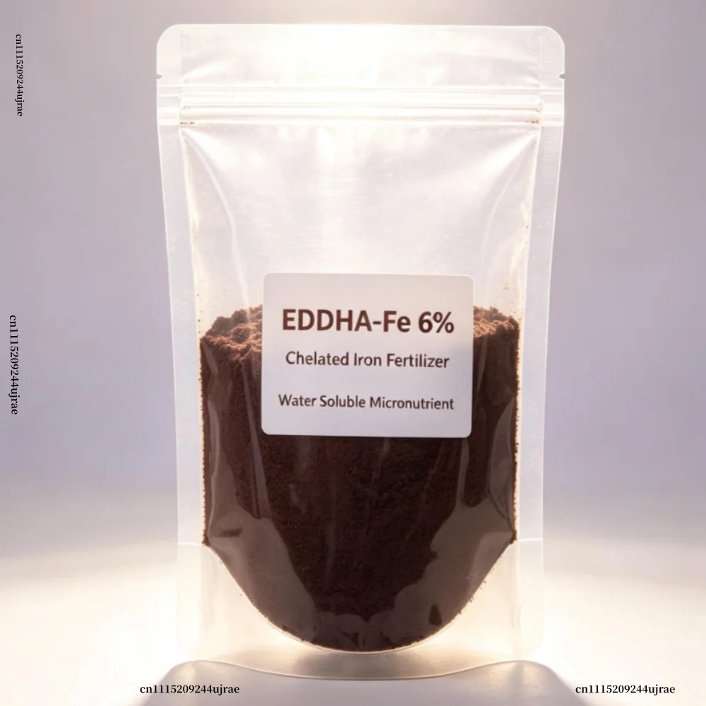 EDDHA-Fe 6% Chelated Iron, Water Soluble Fertilizer, Fast Treatment for Plant Iron Deficiency Yellow Leaves