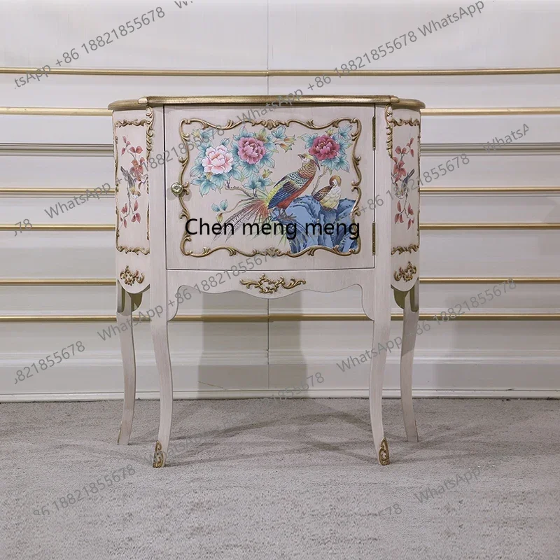 

American-style chest solid wood light luxury, master bedroom, living room locker hand-painted retro European-style chest6220