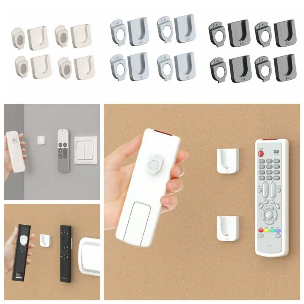 4Pcs Wall-mounted Magnetic Remote Control Holder Innovative Slot Design Self-Adhesive Control Organizers Anti-Lost Hole-Free