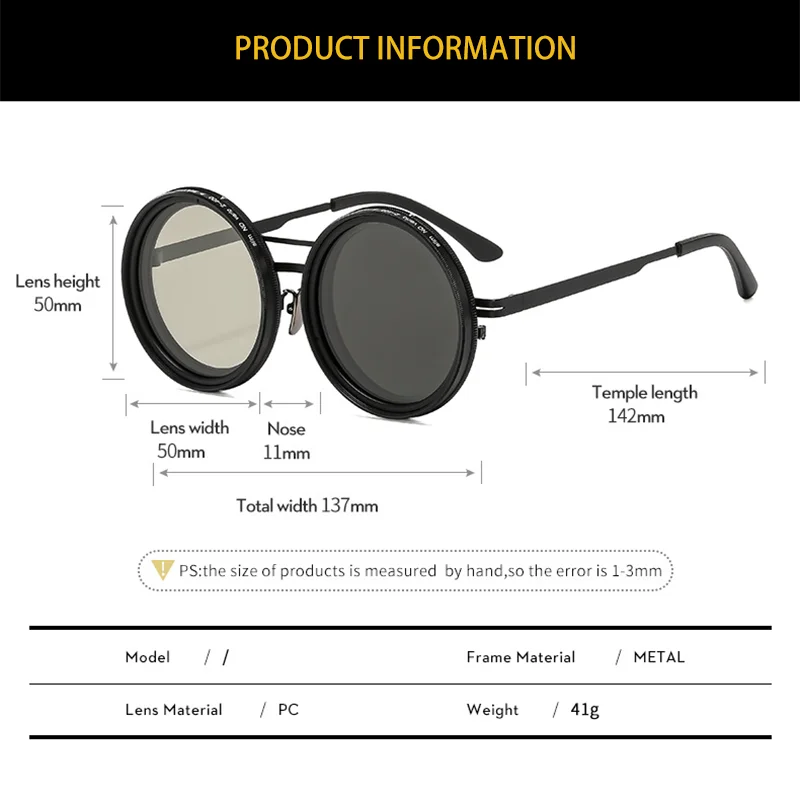 ND9 Verstellbare Dimm-Sonnenbrille, Dirt Bikes, Brille, Retro, rund, für Herren, Outdoor, Angeln, UV-beständig, HD-polarisierte Sonnenbrille – Detail 11