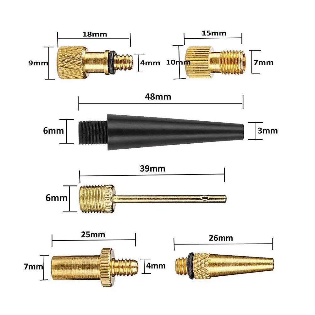 

1 Set Adapter Set Car Adapter Kit Set For Bike Floor Pump Ball Pump Needle Nozzle Converter Kit (Golden)