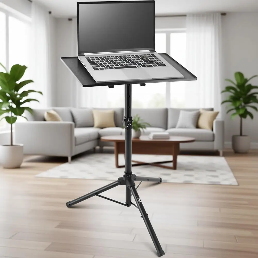 

Регулируемая подставка-трипод для проекторов, высота 33-49 дюймов, платформа 20x16 дюймов, идеально подходит для ноутбуков, DJ-оборудования, сцен, студий, офисов - черный