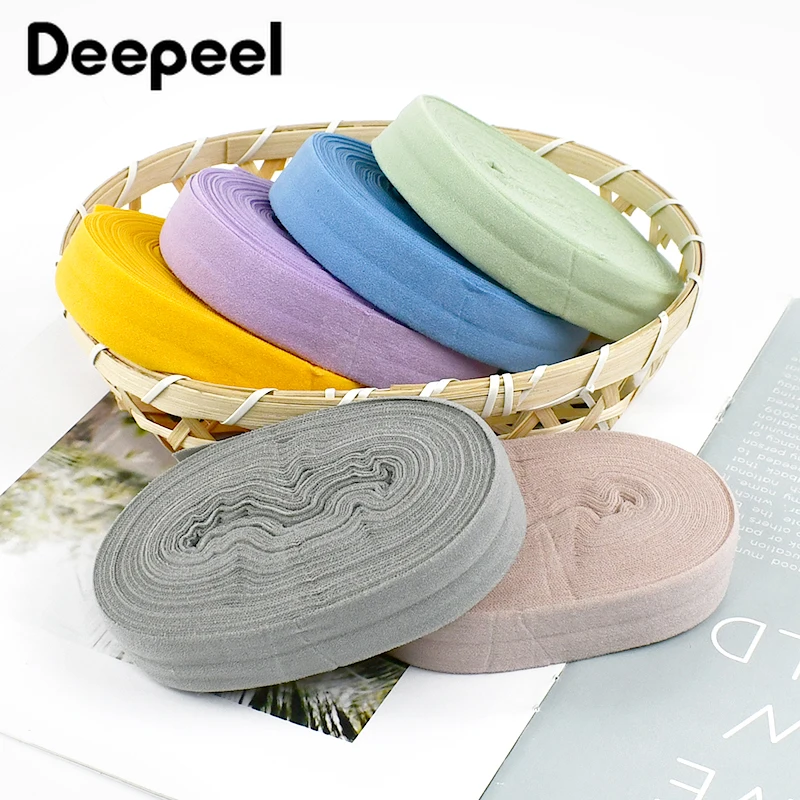 

20/50/100M 2cm Colored Fold Over Rubber Bands Underwear Shoulder Bra Strap Elastic Band Garment Elastics Rope Sewing Accessories