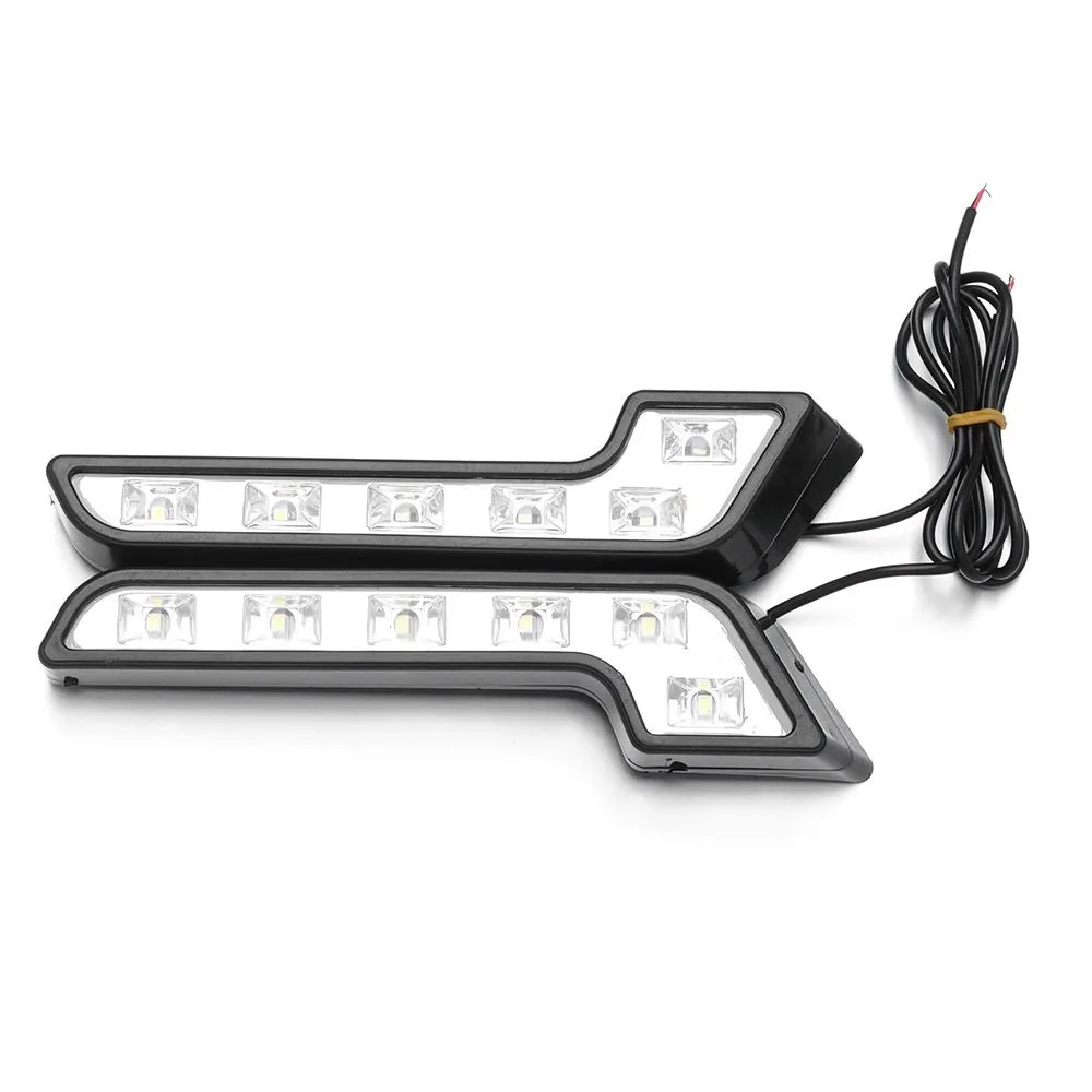 2pcs Quality 6LED Car Daytime Running Light Super Bright L Shaped Driving Fog Lights Universal 12V LED Driving Lights Auto