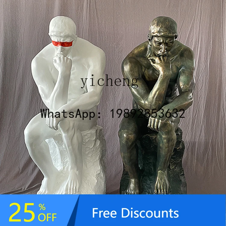 Thinker Ornament Thinker Fiberglass Figure Sculpture