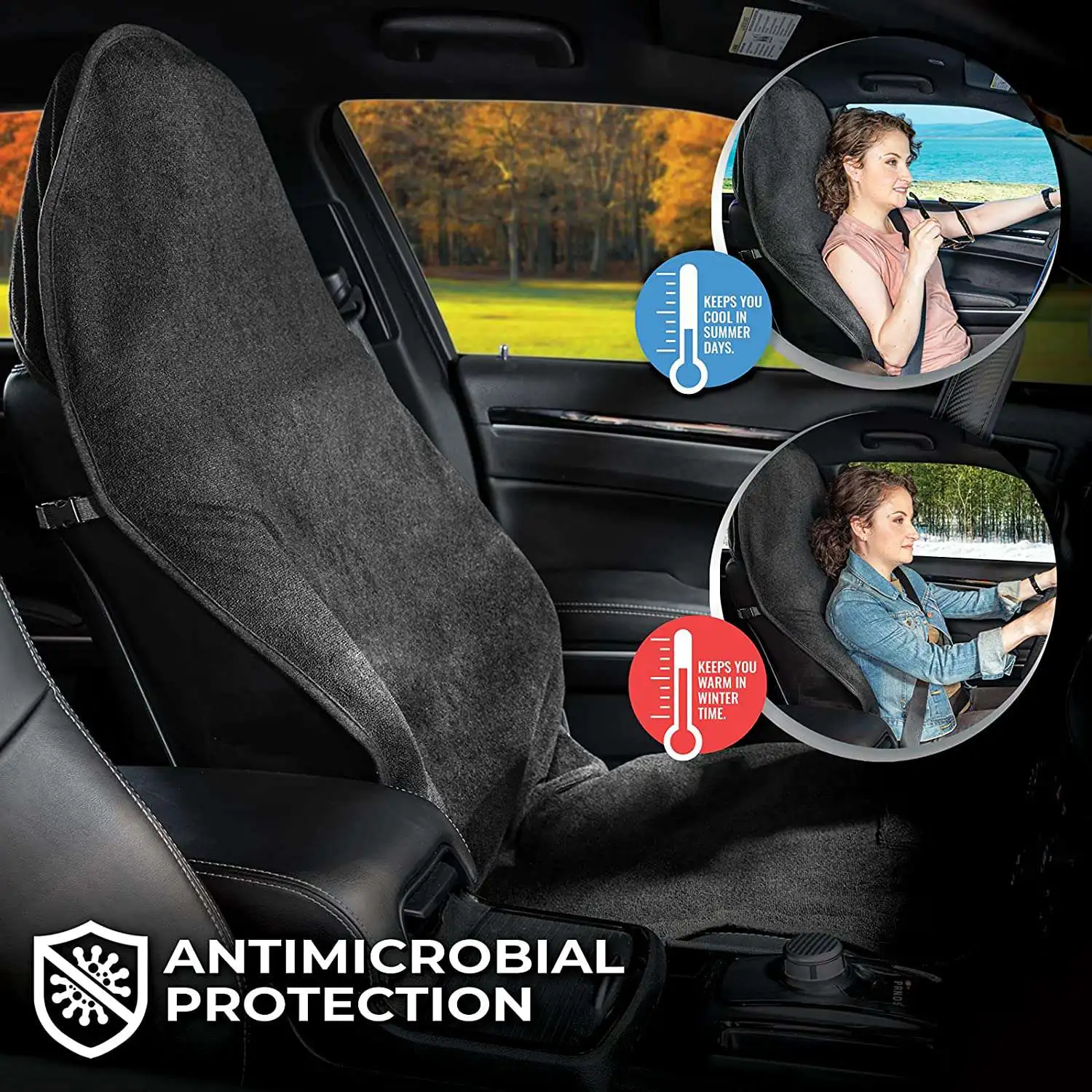 Machine Washable Towel Seat Cover, Anti-, Waterproof Sweat Proof Super Absorb Car, Truck, SUV Seat Cover