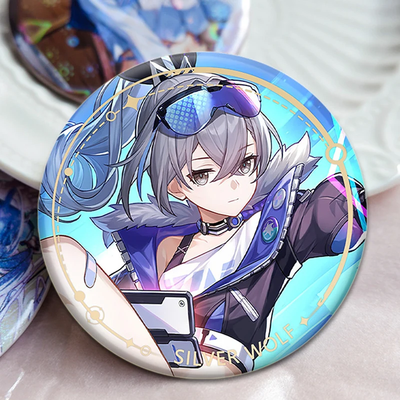 Honkai: insignia de juego Star Rail Stelle Caelus Dan Heng Himeko Clara broches Cosplay alfileres de solapa de dibujos animados para ropa joyería mochila