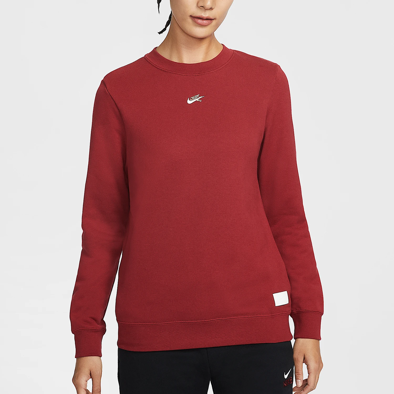 Nike genuine Sportswear Women's Crewneck Embroidered Sports Sweatshirt IQ3827-613