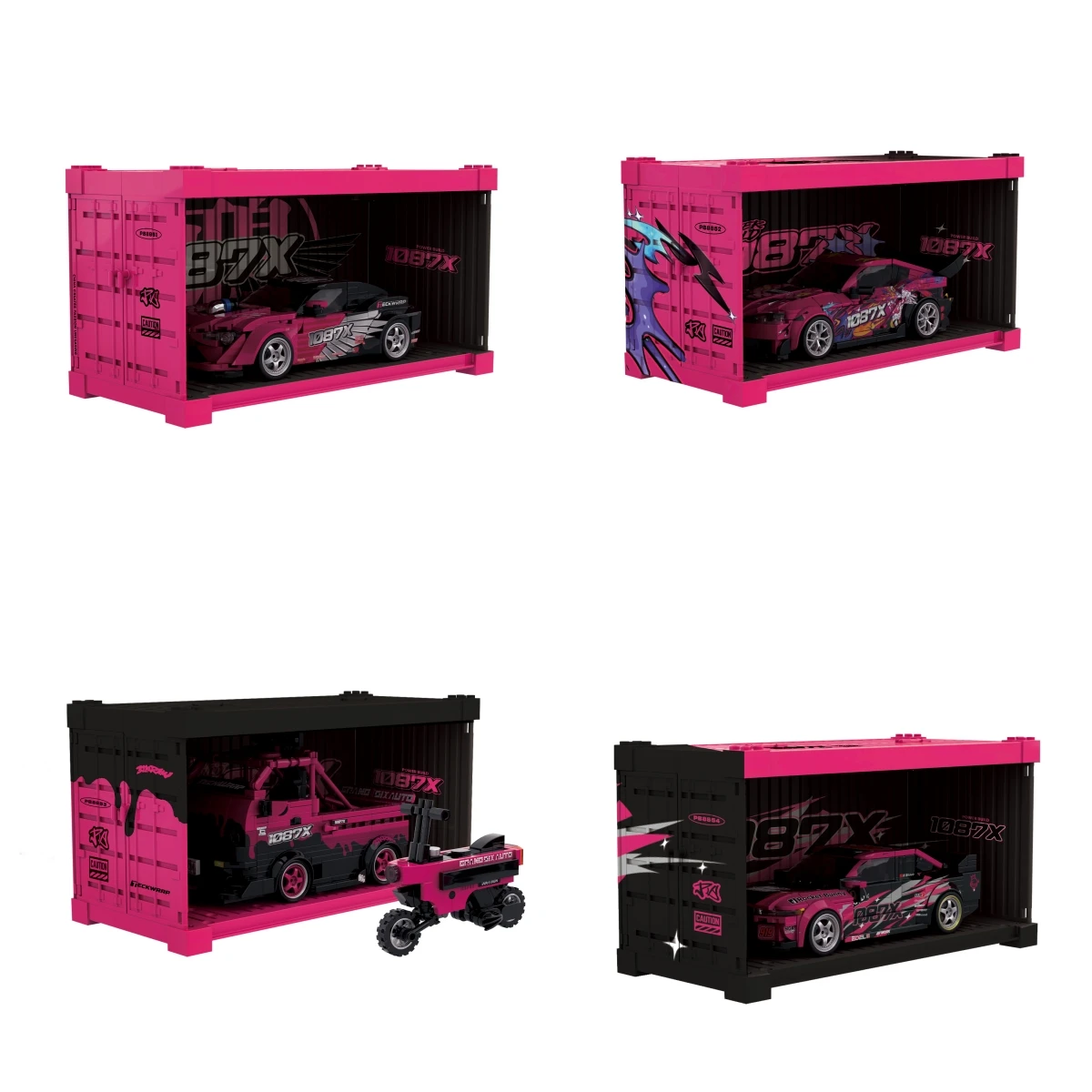 1087X Drift Racing Team Klocki Konstrukcyjne Model Samochodu Sportowego Toyota Supra A90 Zabawka Szybkościowa Edycja Kolaboracyjna GTSHOW Prezent