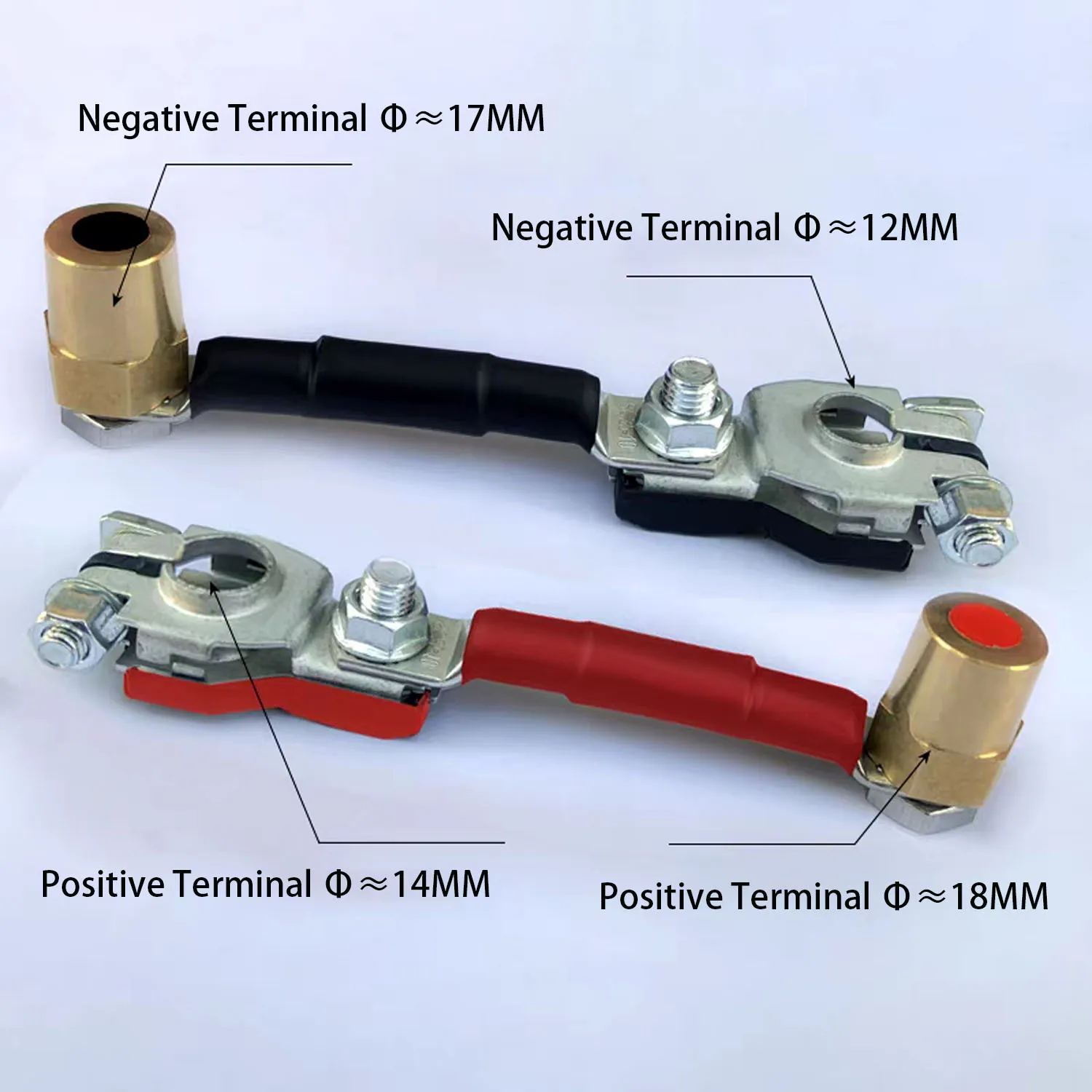 Car battery positive and negative pole extension cable 35 square 10cm long modified pile head truck power cord adapter wire
